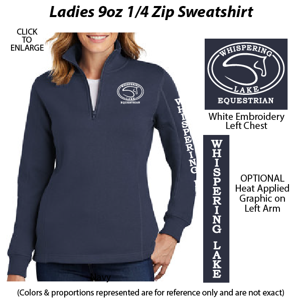 <b>#04-LST253 Ladies 9oz 1/4 Zip Sweatshirt</b>