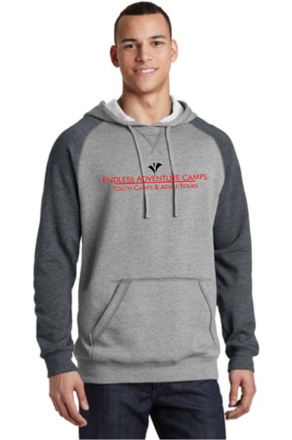 District Young Mens Lightweight Fleece Raglan Hoodie DT 196