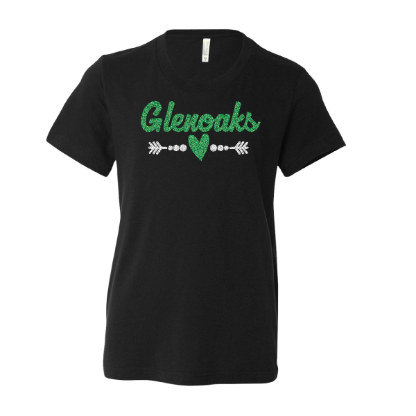 24 GLITTER logo, Uni-Sex Soft Style Black T-Shirt