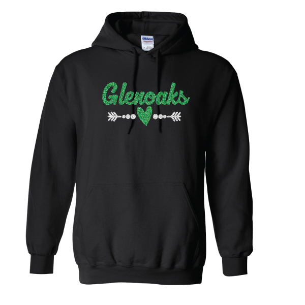 25 GLITTER logo, Uni-Sex Black Hoodie