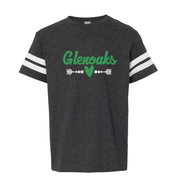 26 GLITTER logo, Black with White Stripe Vintage Football Shirt