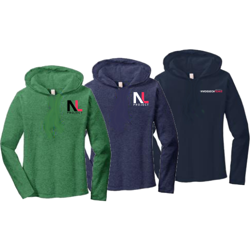 H 887L Anvil Ladies 100% Ring Spun Cotton Long Sleeve Hooded T-Shirt
