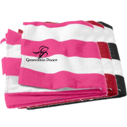 LE PT43 Port and Company Cabana Embroidered Stripe Beach Towel