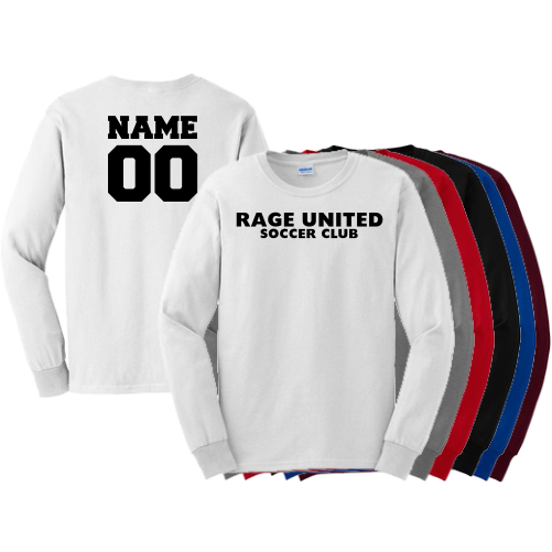 A 2400 Youth or Adult Gildan Ultra Cotton 100% Cotton Long Sleeve T-Shirt