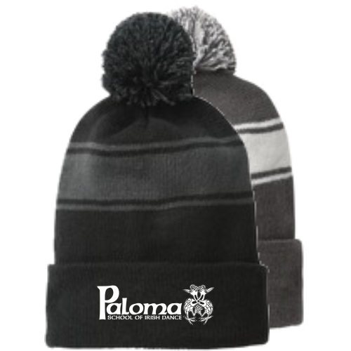 FC STC28 Sport-Tek Stripe Embroidered Pom Pom Beanie