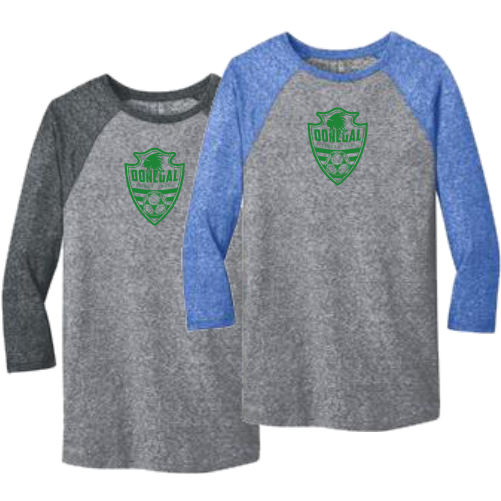 J DT162 District - Young Mens Microburn 3/4-Sleeve Raglan Tee