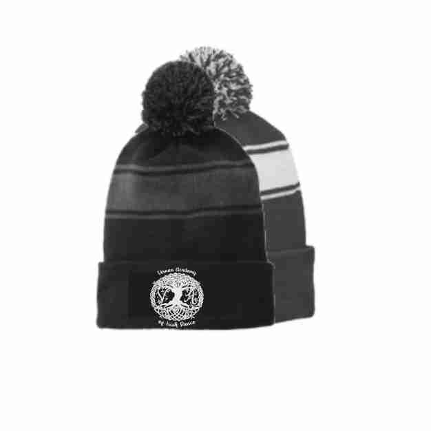 N STC28 Sport-Tek Stripe Embroidered Pom Pom Beanie