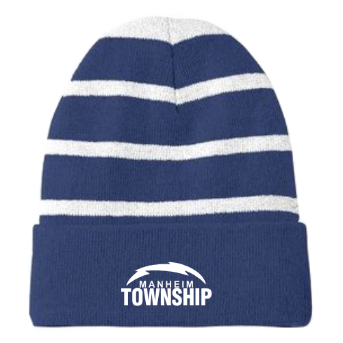 P STC31 Sport Tek Embroidered Striped beanie with Solid Band