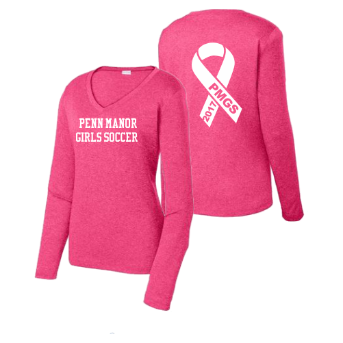 T LST360LS Pink Out Sport Tek Heather Long Sleeve Performance