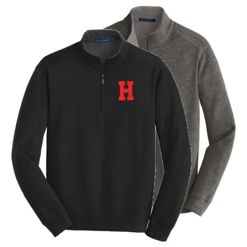 L BK807 1/4 Zip Embroidered Sweater