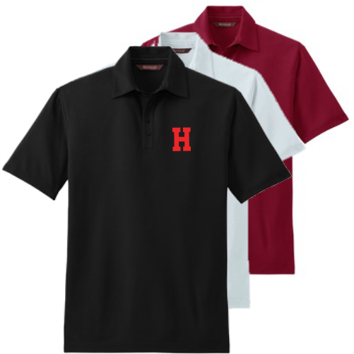 L DRH49 Contrast Stitch Performance Pique Embroidered Polo