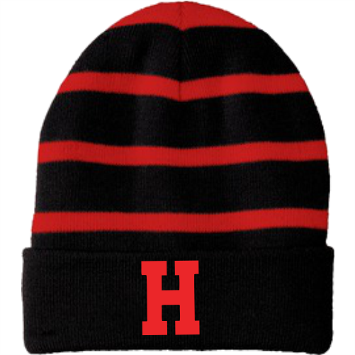 N NSTC31 Sport-Tek Striped Embroidered Beanie with Solid Band