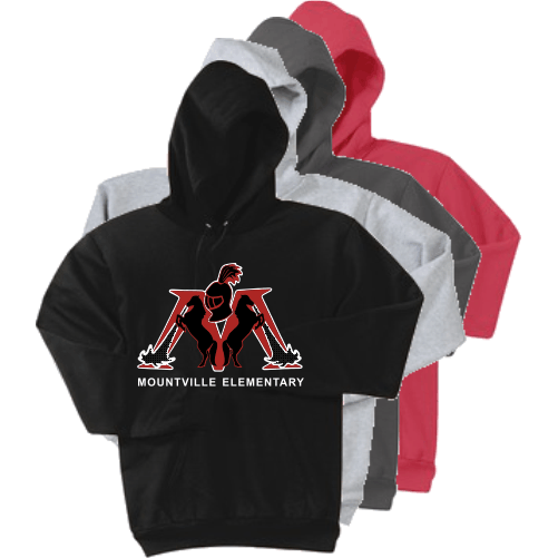 E PC90H Youth or Adult Core Fleece Hooded Pullover Sweatshirt