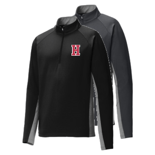 H ST854 Sport-wick Stretch Contrast Embroidered 1/2-Zip Embroidered Adult Pullover