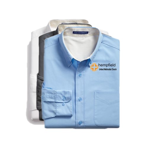 F S608 Port Authority Easy Care Embroidered Long Sleeve Shirt
