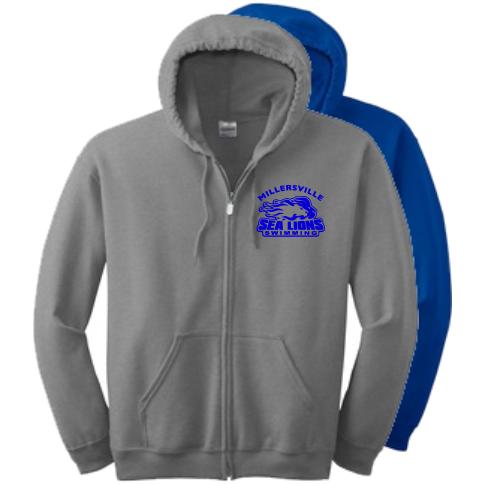 D18600 Youth or Adult Full Zip HoodieEmbroidered
