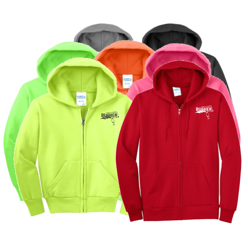 P C78ZH Youth or Adult Full Zip Hoodie