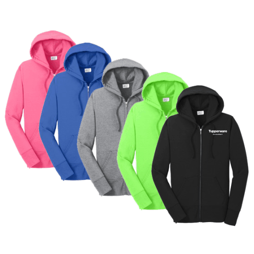 J LPC78ZH Port & Company Ladies Classic Full-Zip Hooded Sweatshirt