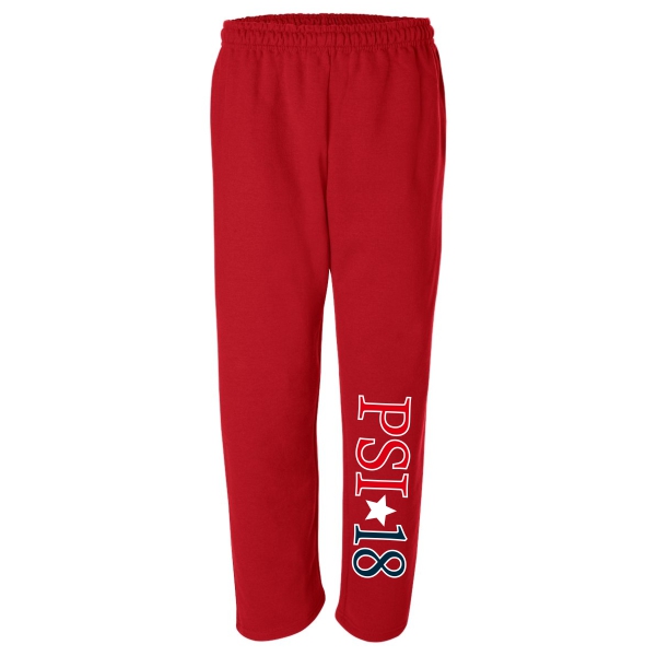 F01 - Red Open Bottom Sweatpants