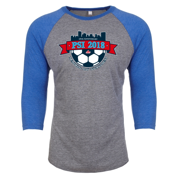 E04 - Royal/Grey Baseball Tee