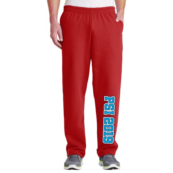 J02 - Red Open Bottom Sweatpants