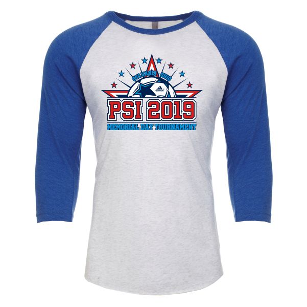 E01 - Royal/White Baseball Tee
