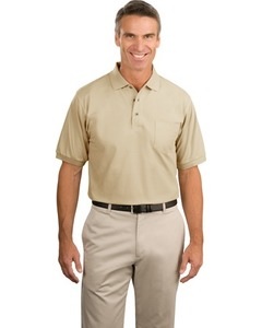 257 - Stone Male Polo w pocket 