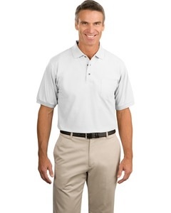 258 - White Male Polo w pocket