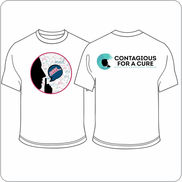 PC61 White T shirt Cotton Short Sleeve Shhh Logo