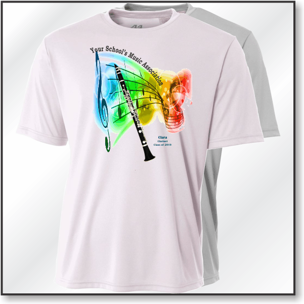 A4 Performance Tee - Design 1 - Clarinet