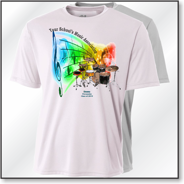 A4 Performance Tee - Design 1 - Percussion