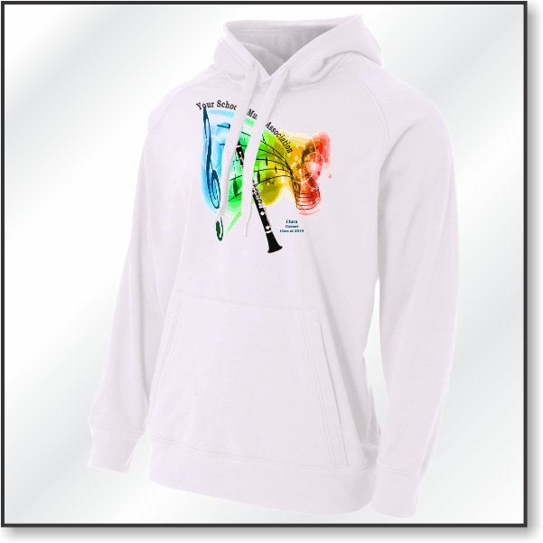 A4 Solid Tech Fleece Hoodie - Design 1 - Clarinet