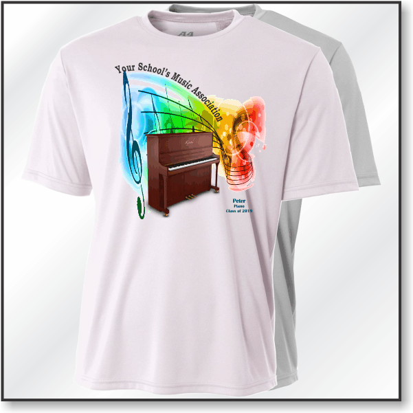 A4 Performance Tee - Design 1 - Piano