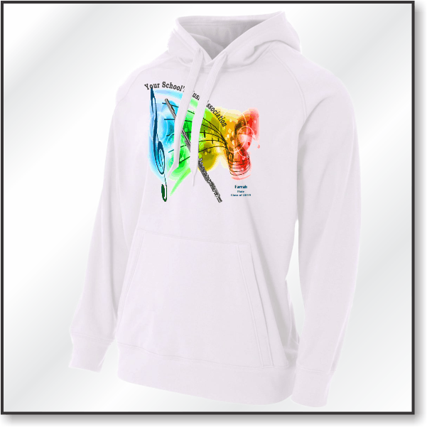 A4 Solid Tech Fleece Hoodie - Design 1 - Flute