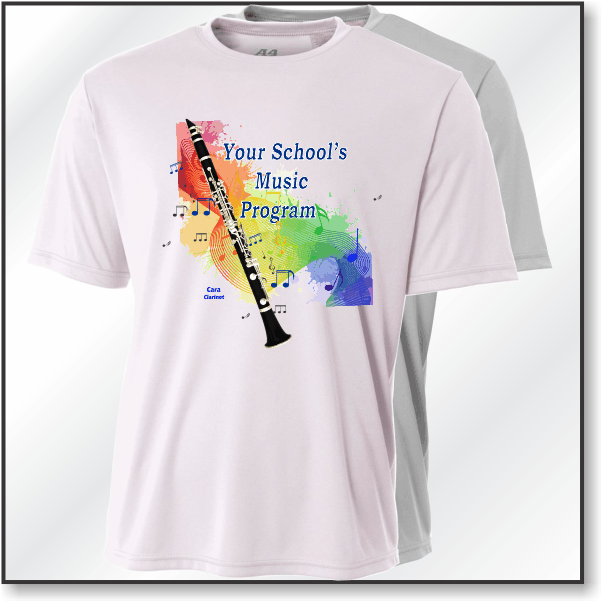 A4 Performance Tee - Design 2 - Clarinet