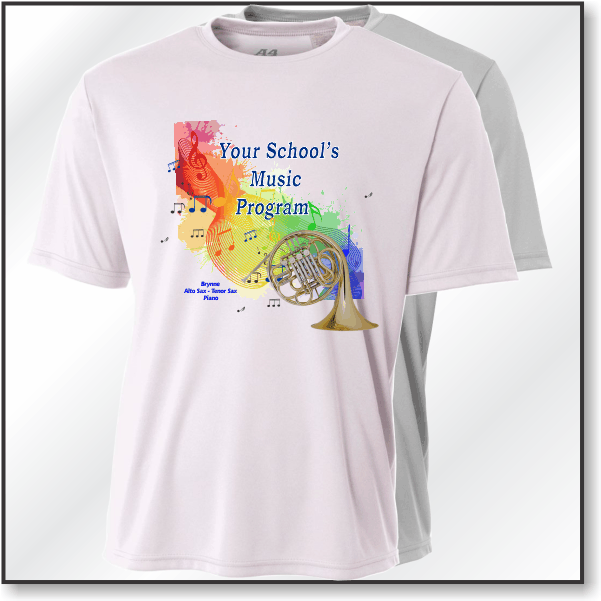 A4 Performance Tee - Design 2 - French Horn
