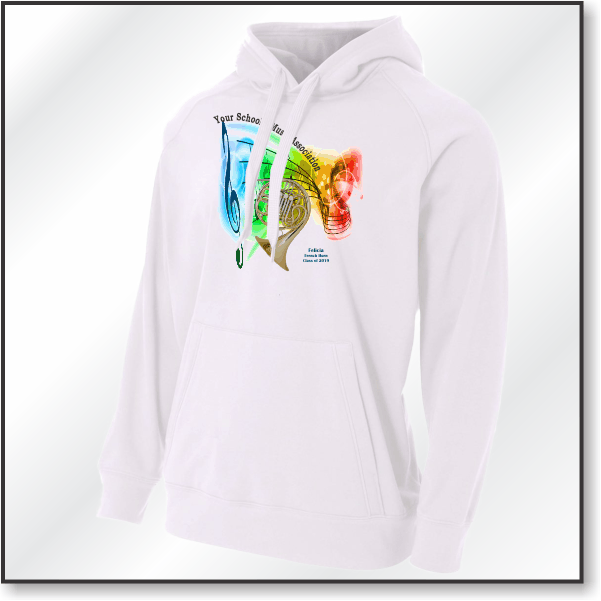 A4 Solid Tech Fleece Hoodie - Design 1 - French Horn