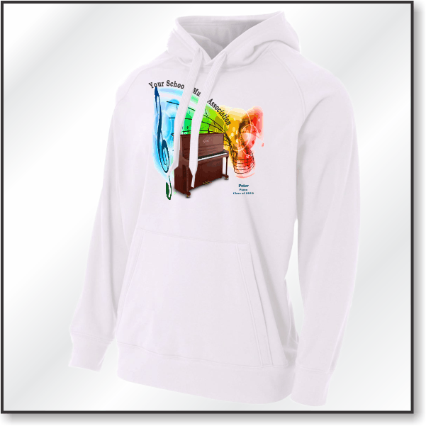 A4 Solid Tech Fleece Hoodie - Design 1 - Piano