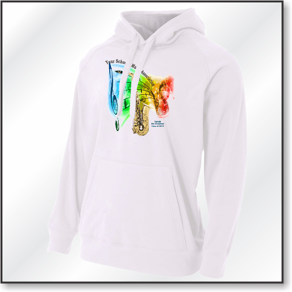 A4 Solid Tech Fleece Hoodie - Design 1 - Saxophone