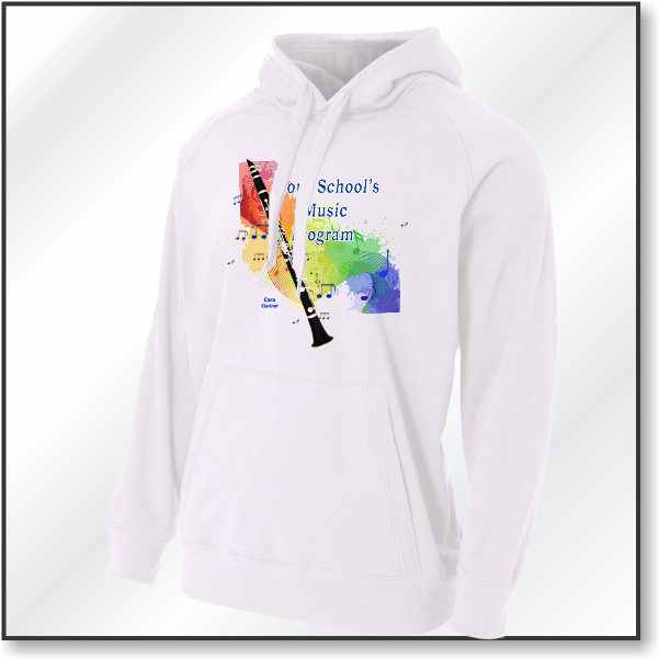 A4 Solid Tech Fleece Hoodie - Design 2 - Clarinet