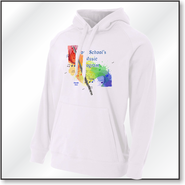 A4 Solid Tech Fleece Hoodie - Design 2 - Flute