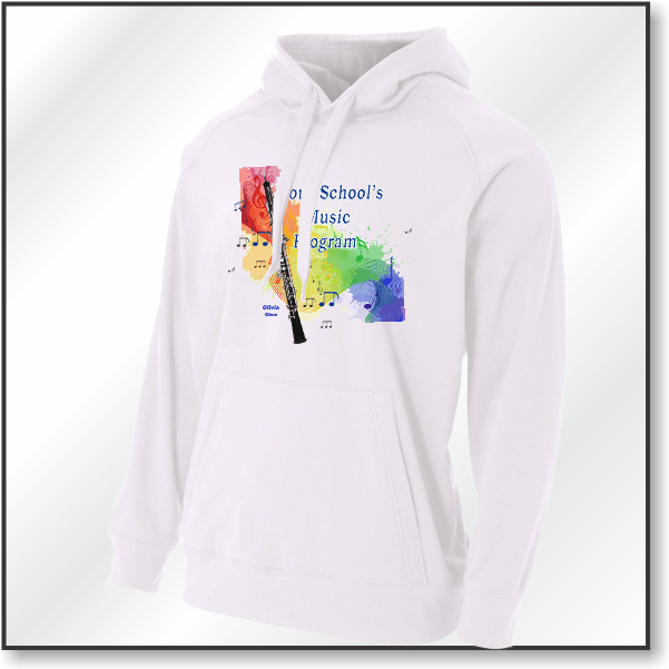 A4 Solid Tech Fleece Hoodie - Design 2 - Oboe