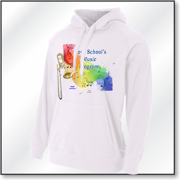 A4 Solid Tech Fleece Hoodie - Design 2 - Trombone