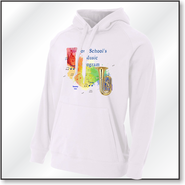 A4 Solid Tech Fleece Hoodie - Design 2 - Tuba