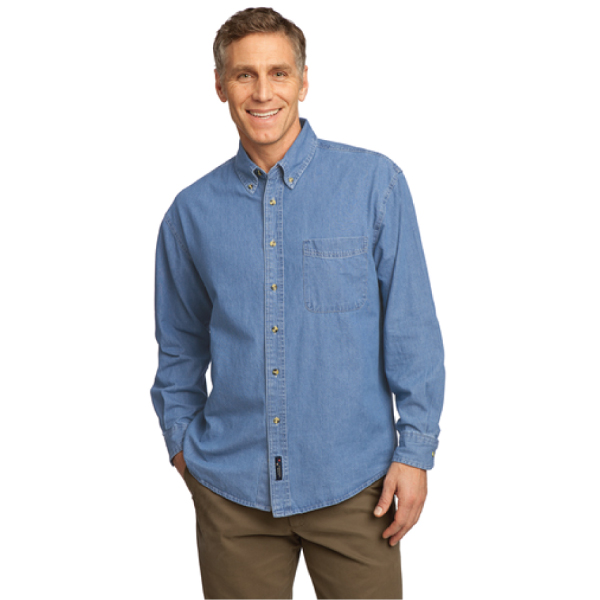  3) Mens Long Sleeve Denim Shirt (01PS)