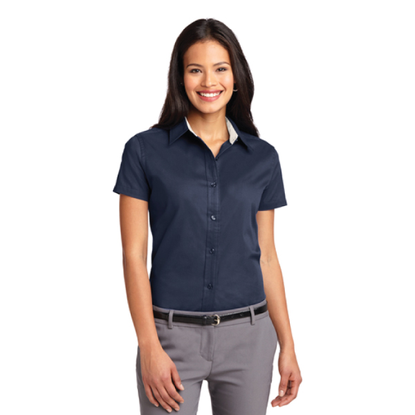 6) Ladies Short Sleeve Twill Shirt (805L)
