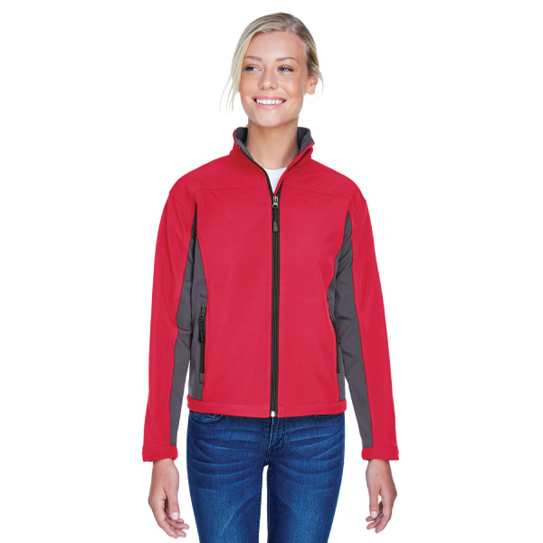 16) Ladies Soft Shell Colorblock Jacket (W799D)