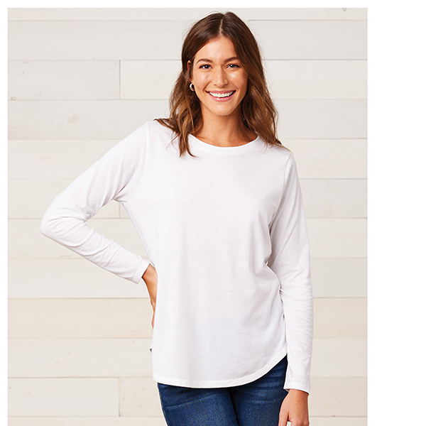 EZ105 Ladies Essential High-Low Long Sleeve Tee
