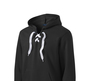 ST271 Lace-Up Pullover Hooded Sweatshirt Screen Printed Logo A Front Left Chest And Logo B on Back