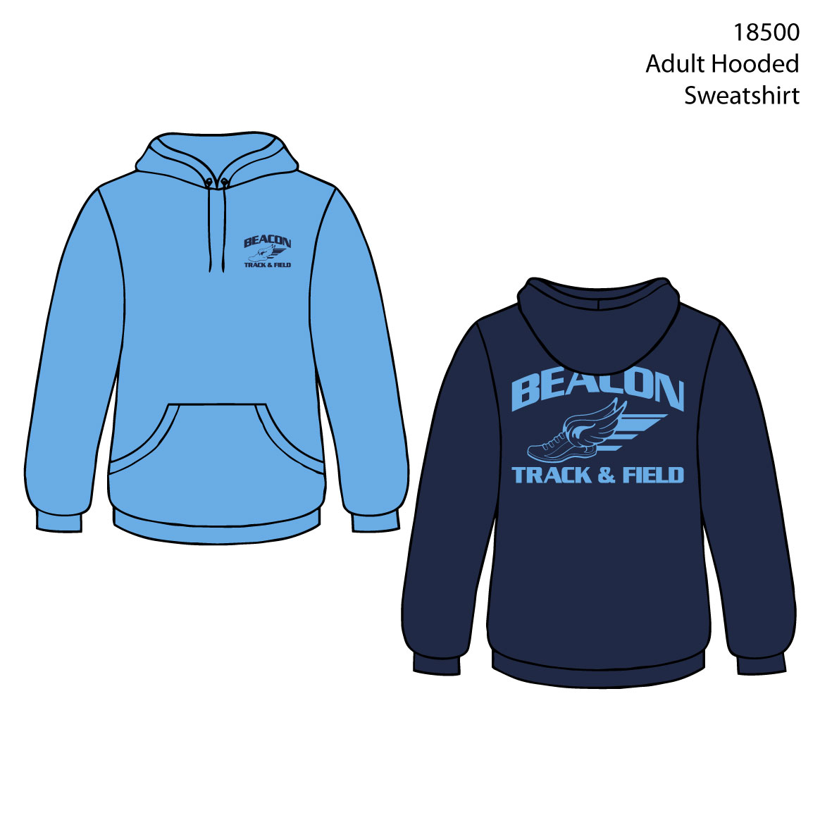 A - 18500 ADULT Hooded Sweatshirt